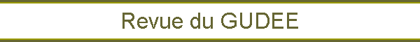 Revue du GUDEE